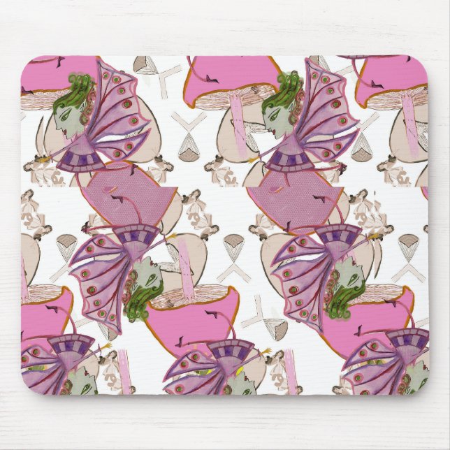 Tapis De Souris Mousepad fées de champignons roses (Devant)
