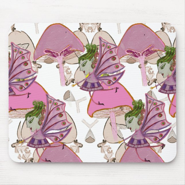 Tapis De Souris Mousepad fées de champignons roses (Devant)