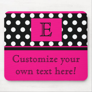 Tapis De Souris Mousepad Flirty de monogramme de point de rose et