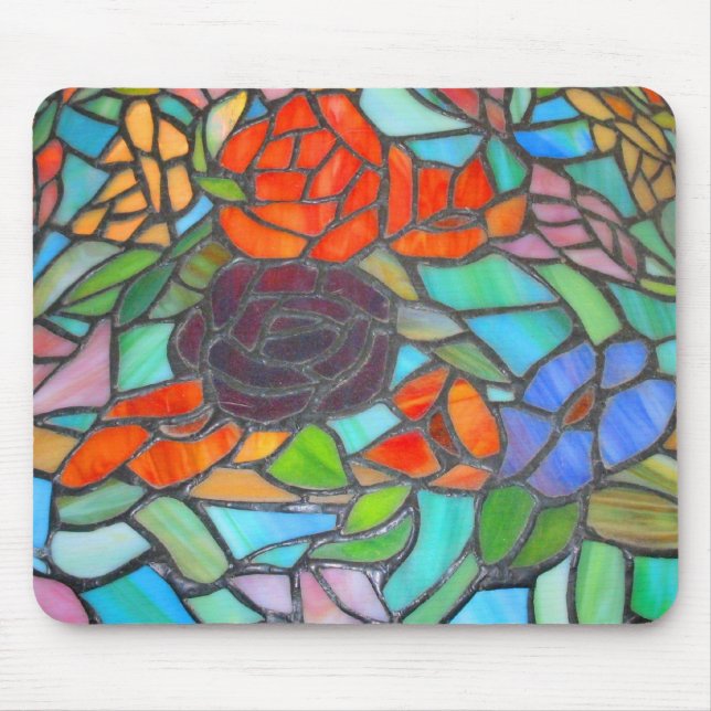 Tapis De Souris Mousepad floral en verre tendu (Devant)