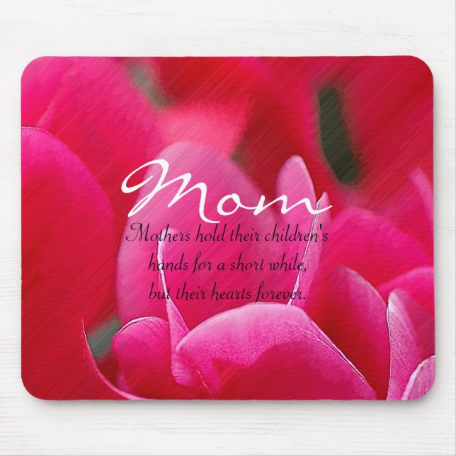 Tapis De Souris Mousepad floral rose et rouge de maman (Devant)