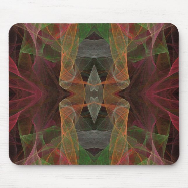 Tapis De Souris Mousepad fractal rose, vert et noir (Devant)