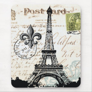 Tapis De Souris Mousepad français vintage de Tour Eiffel