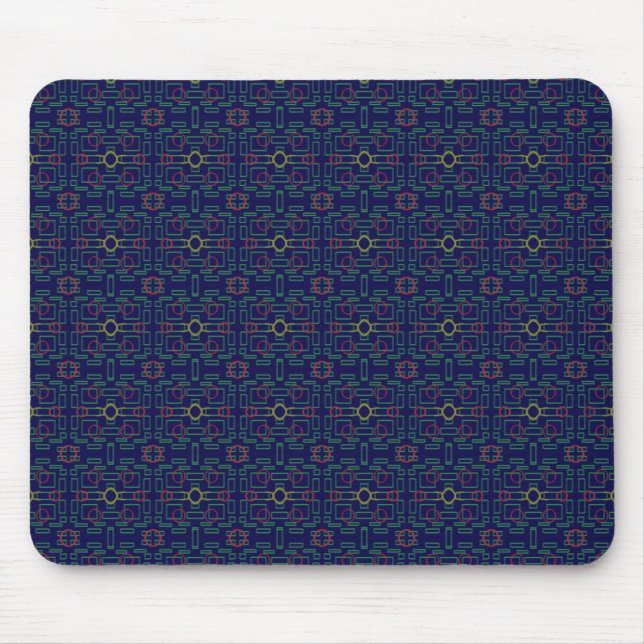 Tapis De Souris Mousepad géométrique bleu foncé (Devant)