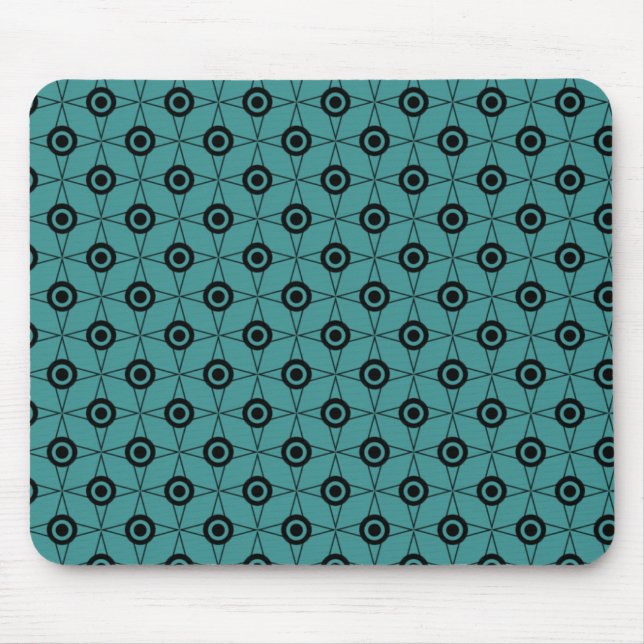 Tapis De Souris Mousepad géométrique de Funk rétro, Turquoise (Devant)
