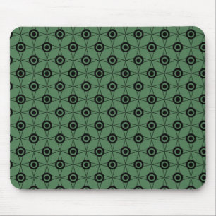 Tapis De Souris Mousepad géométrique funk rétro, vert trèfle