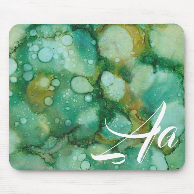 Tapis De Souris Mousepad "Gold Dusted Flower Inkblot" (Devant)