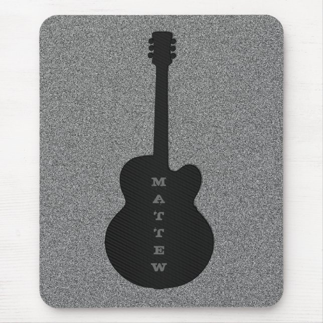 Tapis De Souris Mousepad guitare rayée, Jet Black (Devant)