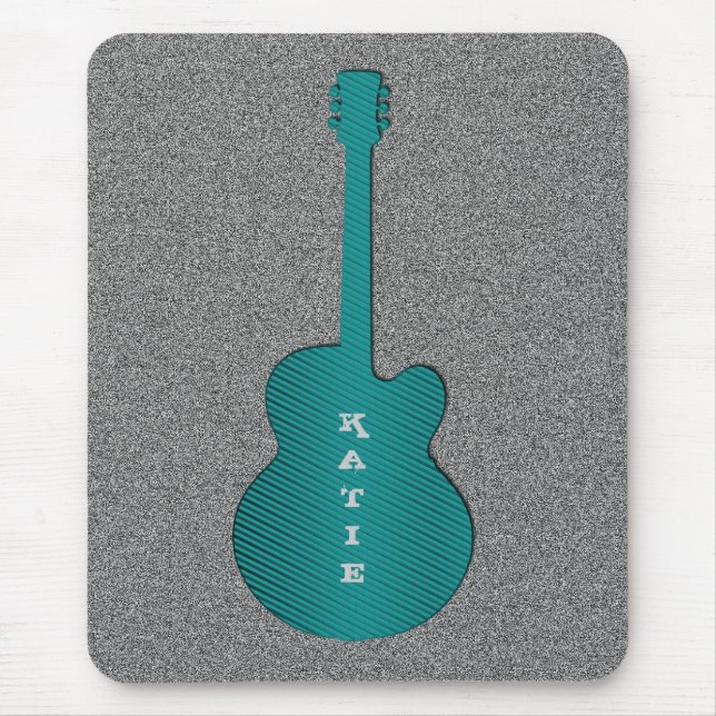 Tapis De Souris Mousepad guitare rayée, Turquoise (Devant)