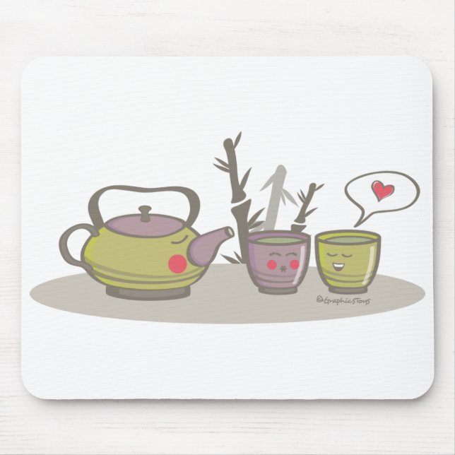 Tapis De Souris mousepad heureux de thé (Devant)