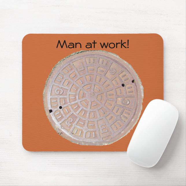 Tapis De Souris Mousepad - homme au travail (trou d'homme) (Avec souris)