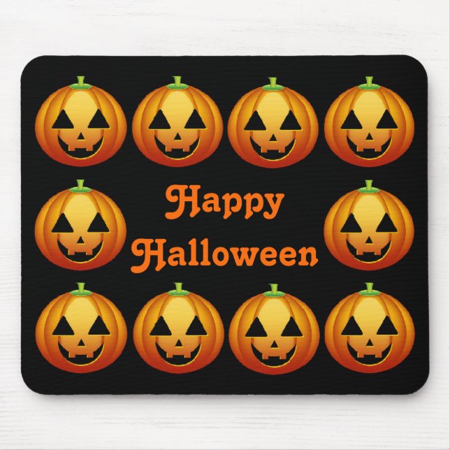 Tapis De Souris Mousepad Joyeux Citrouilles d'Halloween (Devant)
