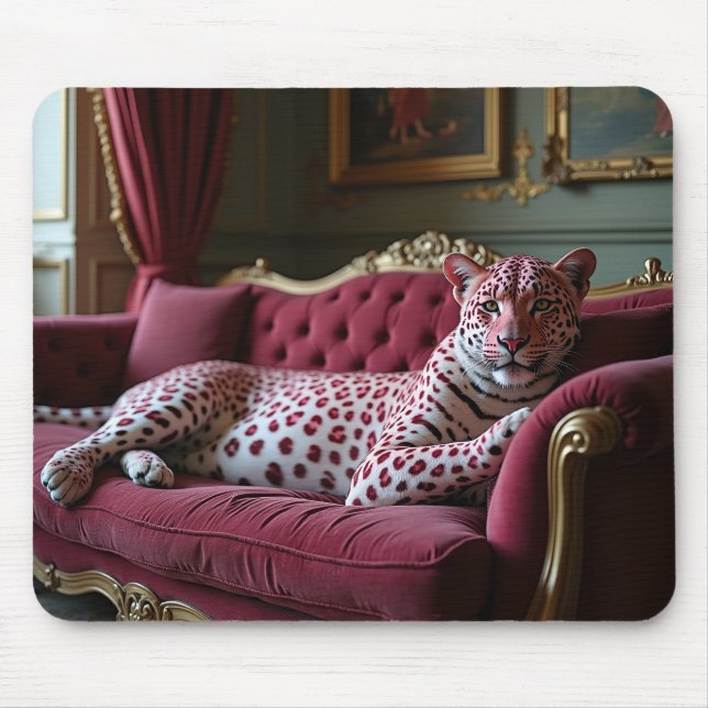 Tapis De Souris Mousepad léopard rose (Devant)