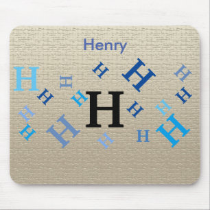 Tapis De Souris Mousepad - Lettres mélangées avec nom en bleu