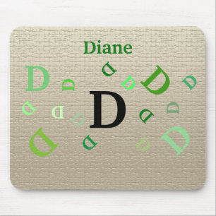 Tapis De Souris Mousepad - Lettres mélangées avec nom en vert