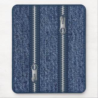 Tapis De Souris Mousepad moderne, jean bleu avec fermeture éclair