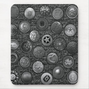 Tapis De Souris Mousepad moderne, jeans noirs avec boutons