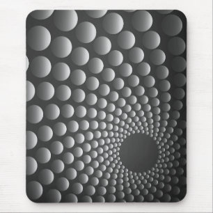 Tapis De Souris Mousepad moderne, noir, gris, abstrait, points