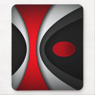 Tapis De Souris Mousepad moderne, noir, rouge, gris, blanc, abstra