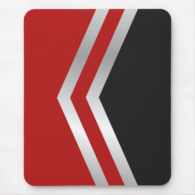 Tapis De Souris Mousepad moderne, noir, rouge, gris, blanc, abstra (Devant)