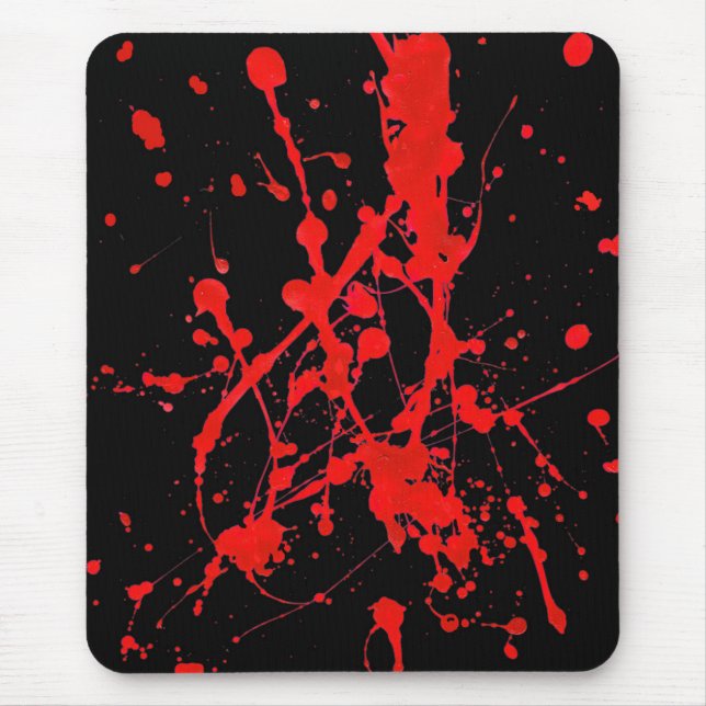 Tapis De Souris Mousepad moderne, résumé, noir, rouge, pulvérisé (Devant)