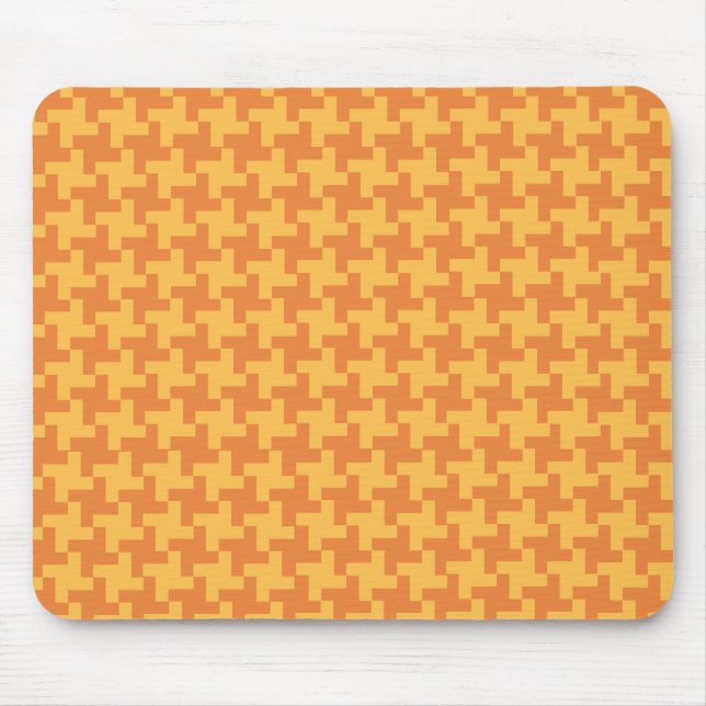 Tapis De Souris Mousepad, Motif de contrôle des dogstooth orange (Devant)