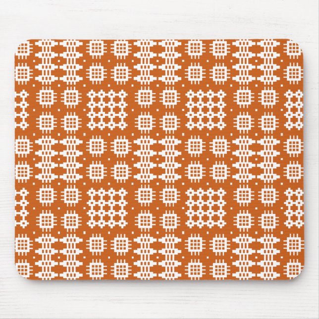 Tapis De Souris Mousepad : Motif de tapisserie galloise, rouge bri (Devant)