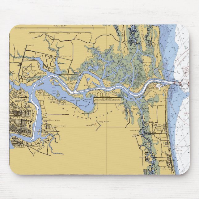 Tapis De Souris Mousepad nautique de diagramme de Jacksonville FL (Devant)