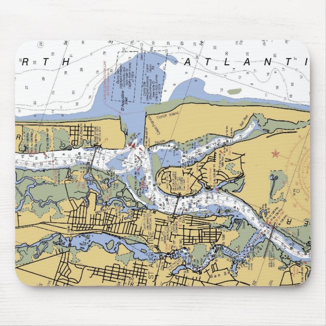 Tapis De Souris Mousepad nautique de diagramme de port de St (Devant)