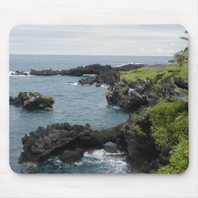 Tapis De Souris Mousepad noir de Hawaïen de roche (Devant)