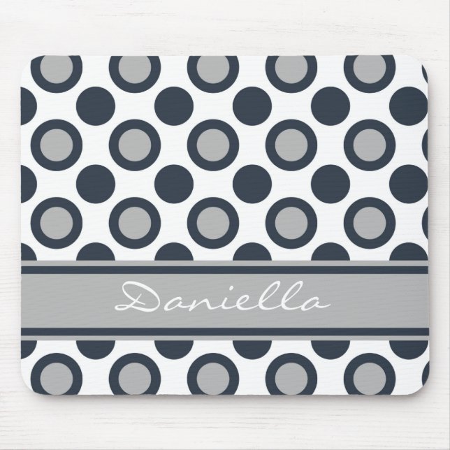 Tapis De Souris Mousepad noir et blanc personnalisé : : Pois (Devant)