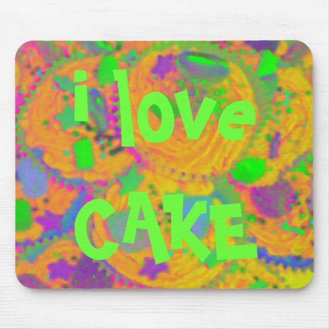 Tapis De Souris Mousepad Orange Cupcakes 'i love cake' (Devant)