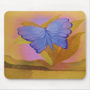 TAPIS DE SOURIS MOUSEPAD, PAPILLON BLEU