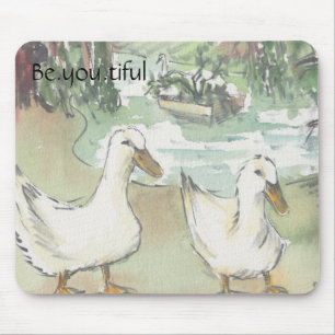 Tapis De Souris Mousepad "Paris/Duck Parc" Sketch Aquarelle