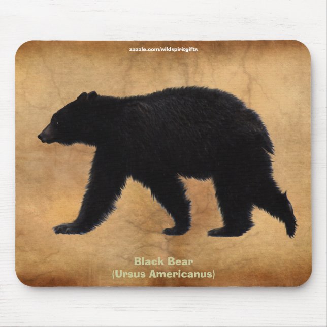 Tapis De Souris Mousepad, partisan de la faune de l'ours noir (Devant)