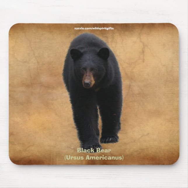 Tapis De Souris Mousepad, partisan de la faune de l'ours noir (Devant)