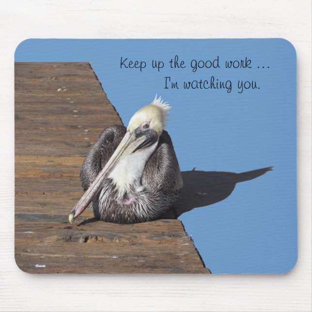 Tapis De Souris Mousepad - Pélican sur la jetée (Devant)