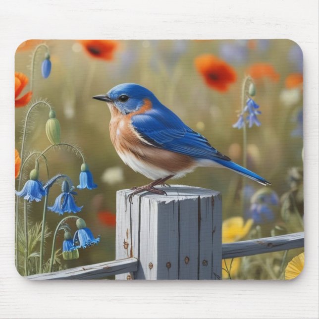 Tapis De Souris Mousepad petit oiseau bleu (Devant)