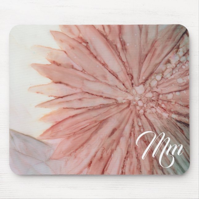 Tapis De Souris Mousepad "Pinkish Floral Peinture" (Devant)
