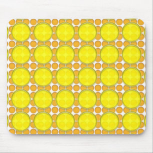 Tapis De Souris Mousepad - Pois orange et jaune