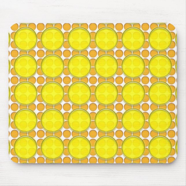 Tapis De Souris Mousepad - Pois orange et jaune (Devant)