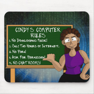 Tapis De Souris Mousepad : Règles de l'ordinateur de Cindy