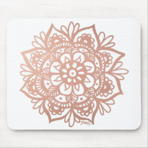 Tapis De Souris Mousepad Rose à fleurs roses de Mandala
