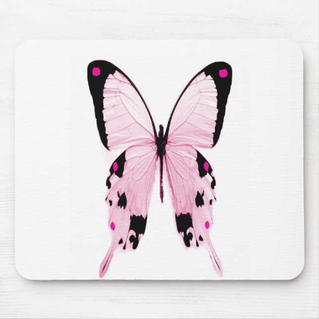 Tapis De Souris mousepad rose et noir de papillon (Devant)