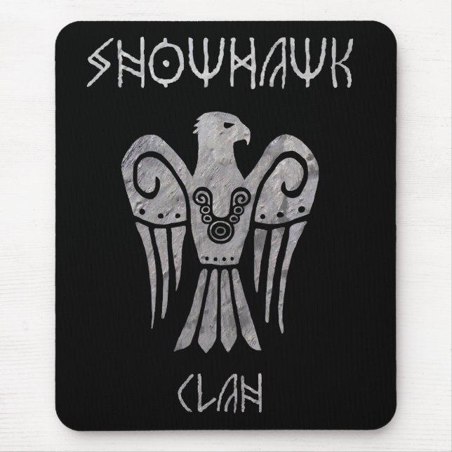 Tapis De Souris Mousepad runique de Snowhawk terni par guerre (Devant)