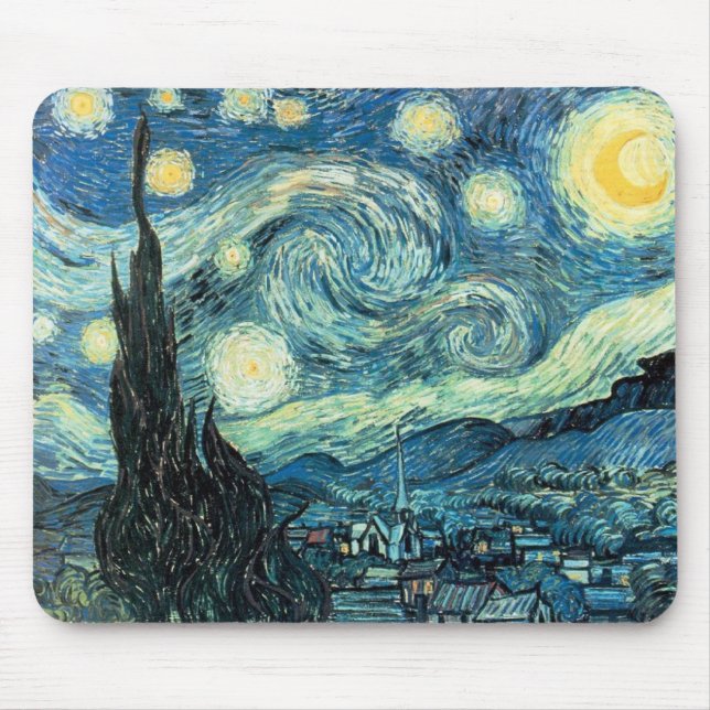 Tapis De Souris Mousepad "Starry Night" de Van Gogh (Devant)