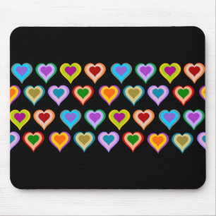 Tapis De Souris Mousepad super coloré de motif de coeur
