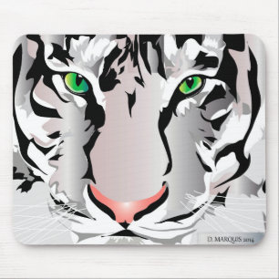 TAPIS DE SOURIS MOUSEPAD TIGER-BLANC/GRIS