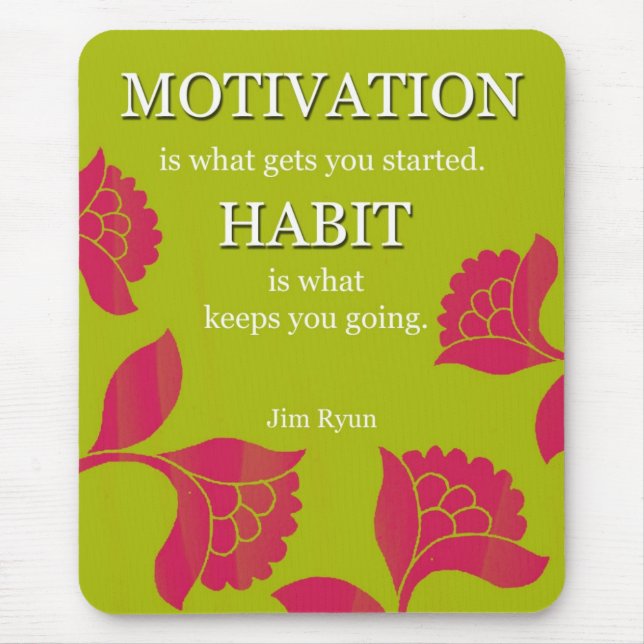 Tapis De Souris Mousepad vert de motivation (Devant)