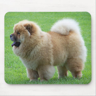 Tapis De Souris Mousepad vert d'herbe de Chien Chien Chow Chow